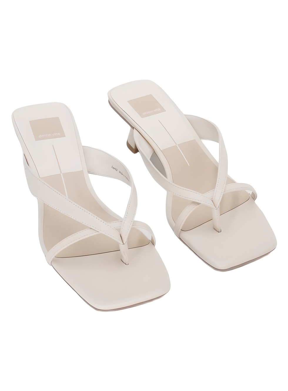 Dolce Vita Brevel Bone Leather Square Toe Thong Sandals Size 9.5M